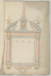 Design for an Epitaph in Red Marble, surmounted by an Obelisk