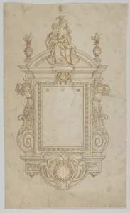 Design for an Epitaph surmounted by a Statue of the Virgin and Child