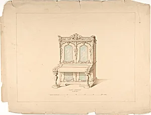Design for Cabinet Pianoforte, Arabesque Style