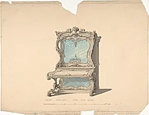 Design for Cabinet Pianoforte, Louis Quinze Style
