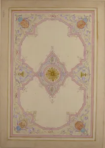 Design for Ceiling Decorated with Lavender Arabesques