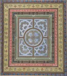 Design for Ceiling with Plant and Arabesque Decoration