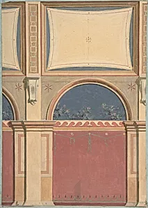 Design for Elevation of Gallery Bay, Deepdene, Dorking, Surrey by Jules-Edmond-Charles Lachaise|Eugène-Pierre Gourdet