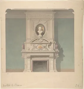 Design for Fireplace in French Renaissance Revival Style