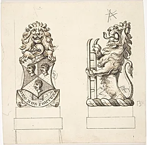 Design for Heraldic Ornament by Anonymous, British, 19th century