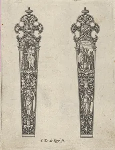 Design for Knife Handles with the Temptation of Adam and Eve and a Memento Mori Scene