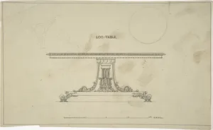 Design for Loo-Table, with plans of top and pedestal