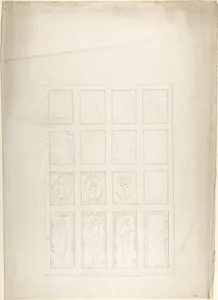 Design for Panelled Ceiling with Figures and Carving