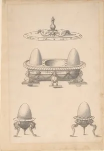 Design for Parade Egg Cups and Combined Egg Cup/Salt Cellar with Lid