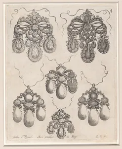 Design for Pendants, Plate 4 from 'Livre des Ouvrages d'Orfevrerie'