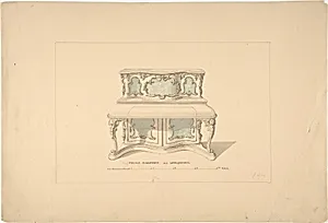 Design for Piccolo Pianoforte, Louis Quatorze Style