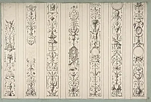 Design for Seven Vertical Panels of Arabesque Decoration, Farnsborough, England by Jules-Edmond-Charles Lachaise|Eugène-Pierre Gourdet