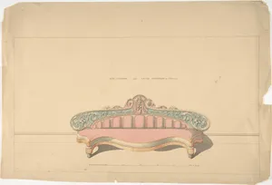 Design for Side Ottoman, Later Arabesque or Morisco Style