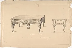 Design for Square Pianoforte, Louis Quatorze Style by Robert William Hume