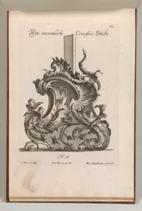 Design for the Base of a Crucifix, Plate 1 from: 'Neü inventierte Crucifix= Stöcke'