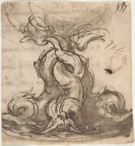 Design for the Base of a Vessel with Three Dolphins