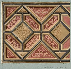 Design for the Decoration of the Ceiling in the Hôtel de Pless, Berlin, or the Chateau de Cangé in the Loire by Jules-Edmond-Charles Lachaise|Eugène-Pierre Gourdet