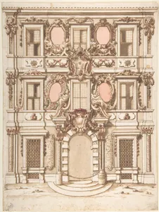 Design for the Facade of a Palace with the Coat of Arms of Pope Clement IX