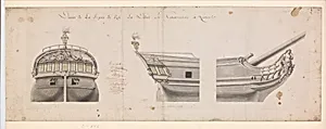 Design for the Frigate "La Didion" by Anonymous, French, 18th century