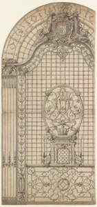 Design for the Wrought-Iron Entrance Grille of a Chapel