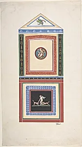 Design for Wall Decor Painted with Putti and Dogs by Jules-Edmond-Charles Lachaise|Eugène-Pierre Gourdet