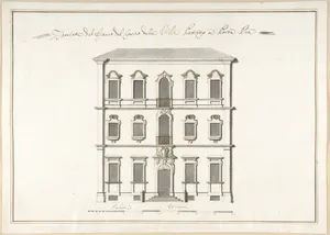 Design of the Side Elevation for the Casino of the Villa Patritj [Patritii] at Porta Pia