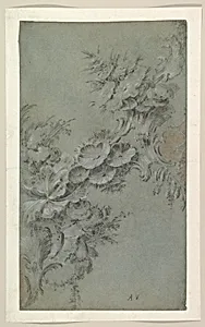 Design with Flowers and Rocaille Ornaments