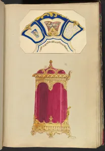 Designs for a Decorated Dish, or Platter, and a Biscuit Barrel