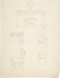 Designs for Chinoiserie Furniture: Three Tables and a Chair