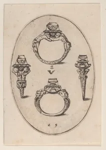 Designs for Four Rings, Plate 29 from 'Livre d'Aneaux d'Orfevrerie'