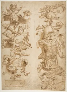 Designs for Ornamental Military Trophies (recto and verso)