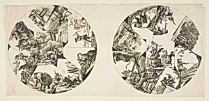 Designs for Plates Taken from Oudry's Illustrations to La Fontaine's Fables by Jean-Baptiste Oudry|Anonymous, 18th century