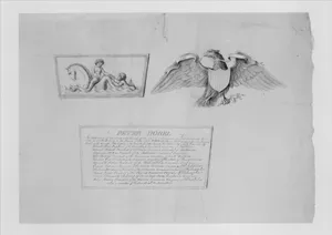 Designs for the ornaments and inscription on a testimonial urn