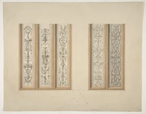 Designs for the painted decoration of framed panels, possibly for the Château de Mouchy (Oise)