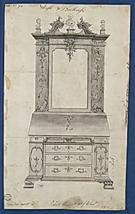 Desk and Bookcase, from Chippendale Drawings, Vol. II by Thomas Chippendale