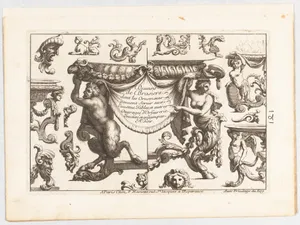 Desseins de Brasiers dont les Ornements peuuent Seruir aux Cuuettes, Tables, et autres Ouurages d'Orfeurerie, Plate 1