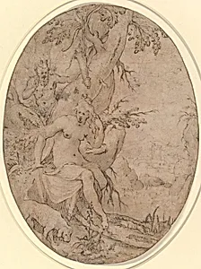 Diana and a Leering Satyr in a Forest by Adam van Vianen I|Paulus Willemsz. van Vianen