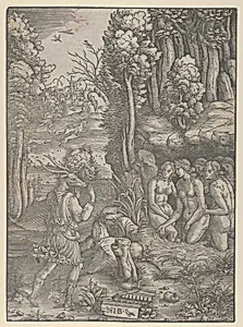 Diana turning Actaeon into a stag