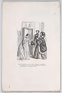 "Did anyone ever forgive an awkward visit?" from the Little Miseries of Human Life by Brugnot|J. J. Grandville|Henri Fournier|Paul-Emile-Daurand Forgues