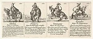 Didon, Tomyris, Semiramis, and Zenobie, from 'The game of queens' (Le jeu des Reines renommées) by Stefano della Bella
