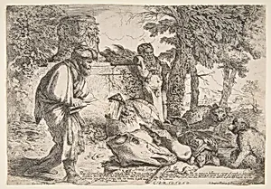 Diogenes searching for a honest man by Giovanni Benedetto Castiglione (Il Grechetto)|Giovanni Domenico de Rossi