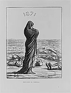 Dismayed with her legacy, published in 'L'Album du Siège,' 1871 by Honoré Daumier