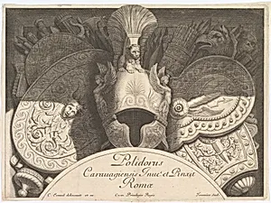 Divers Trophées (Weapon Trophies after the Façade of Palazzo Milesi in Rome) by Charles Errard le fils|Polidoro da Caravaggio|Georges Tournier