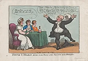 Doctor O'Meara's Return to His Family After Preaching Before Royalty by Thomas Rowlandson|Thomas Tegg