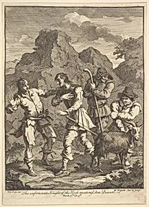 Don Quixote and the Knight of the Rock (Six Illustrations for Don Quixote) by William Hogarth|Miguel de Cervantes Saavedra