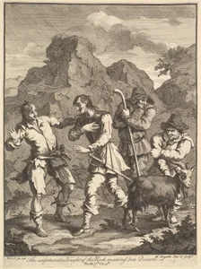 Don Quixote and the Knight of the Rock (Six Illustrations for Don Quixote)
