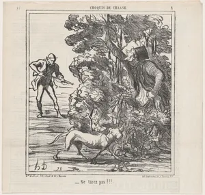 Don't shoot!!!, from 'Hunting sketches,' published in Le Charivari, September 4, 1865