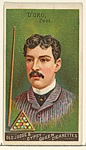D'Oro, Pool, from the Goodwin Champion series for Old Judge and Gypsy Queen Cigarettes by Goodwin & Company