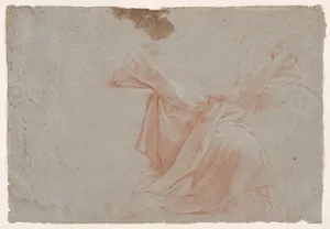 Double-sided Sheet: (recto) Study of Draperies; (verso) Study of a Standing Female Nude in a Beckoning PoseTurned toward Left.