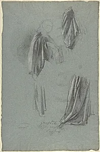Drapery Studies; verso: Drapery Studies